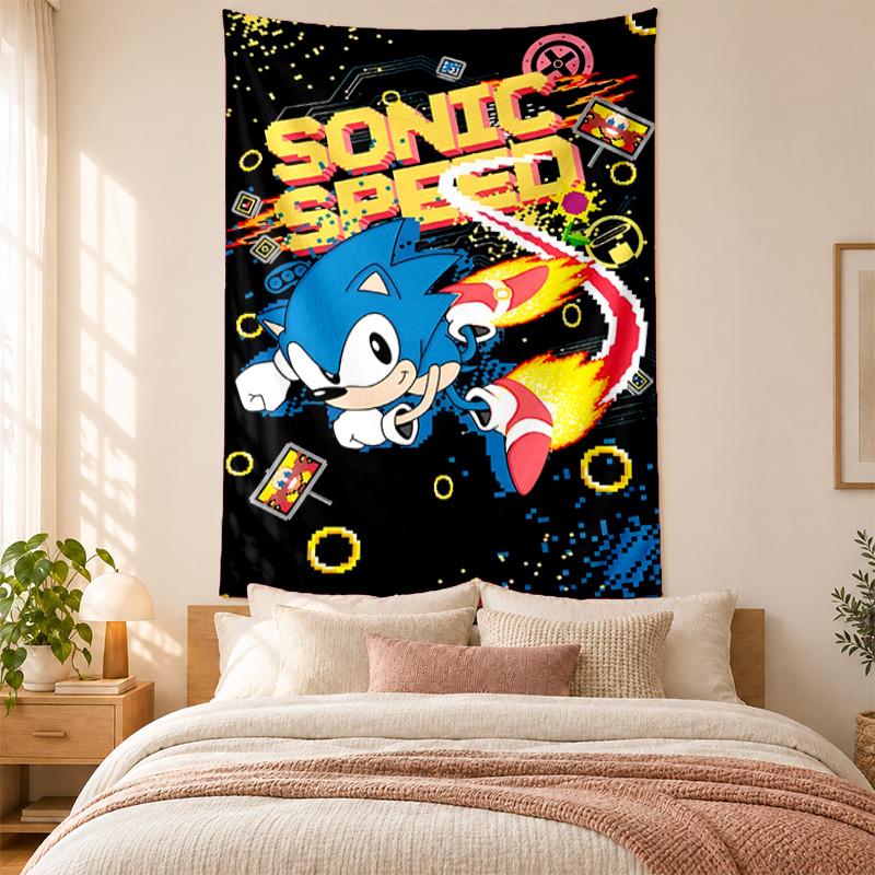 Sonic Tapestry Highquality for Decorating Living Room Bedroom Dorm Walls Ideal As Bedroom Wallart Orholiday Gift