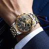 OLEVS Mechanical Automatic Moon Phase Watch Stylish Skeleton Waterproof Popular Luminous Watch for Men