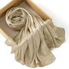 Modischer Satin-Hijab-Schal mit Blattdruck für Damen Muslimischer Hijab Schlichter Malaysia-Schal Satin-Schal Luxuriöses Seidensatin-Tuch Islamischer Turban