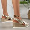 2026 New Peep Toe Wedge Sandals Women Summer Back Strap Buckle Platform Sandles Woman Fashion Thick Sole Sandalias Roman Shoes