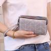 Drei-Schichten Große Lange Geldbörse für Damen Handytasche Stoff-Münzbeutel Handgelenktasche Tragbare Aufbewahrungstasche für den täglichen Gebrauch