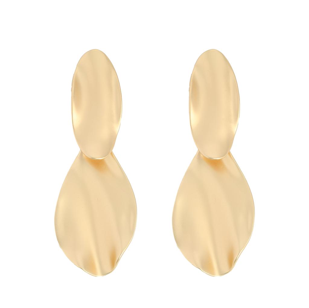 Metallic texture, European and American atmosphere, exaggerated women's ear clips, fashionable geometric water drops, mid-length earrings
