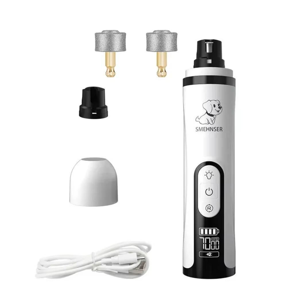2 LED Light Dog Nail Grinder 3-Speed Pet Grooming Trimme Electric Pet Nail Grinder  For Dogs Cats