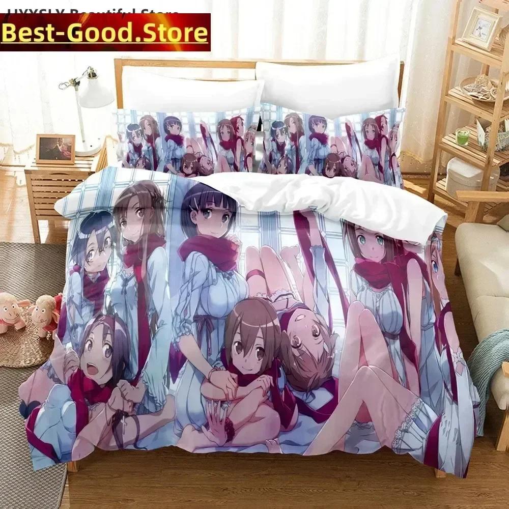 Fashion Sword Art Online Bedding Set 3D  Polyester Quilt Cover Pillowcases Queen King For Kids Gift  Duvet Cover Sets