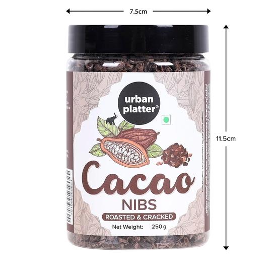 Urban Platter Cacoa Nibs, 250g (Roasted & Cracked | Unsweetened | Pure Cacao Bean Bits | Aromatic)