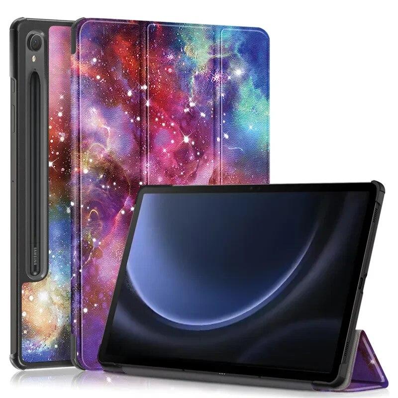 Tablet Leather Case for Samsung Galaxy Tab S9 FE S9FE 2023 Case 10.9 Inch Folding Stand Magnetic Smart Folio Tablet for Samsung Tab S9 FE Case