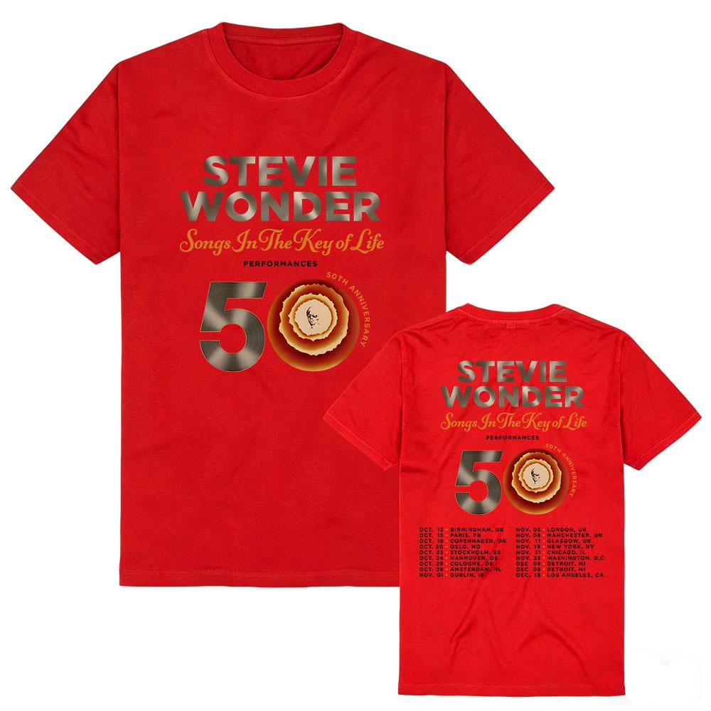 Stevie Wonder Songs in The Key of Life 50th Anniversary Tour T-shirt Cotton Soft Unisex Streetwear Short Sleeve Women Men Tshirt