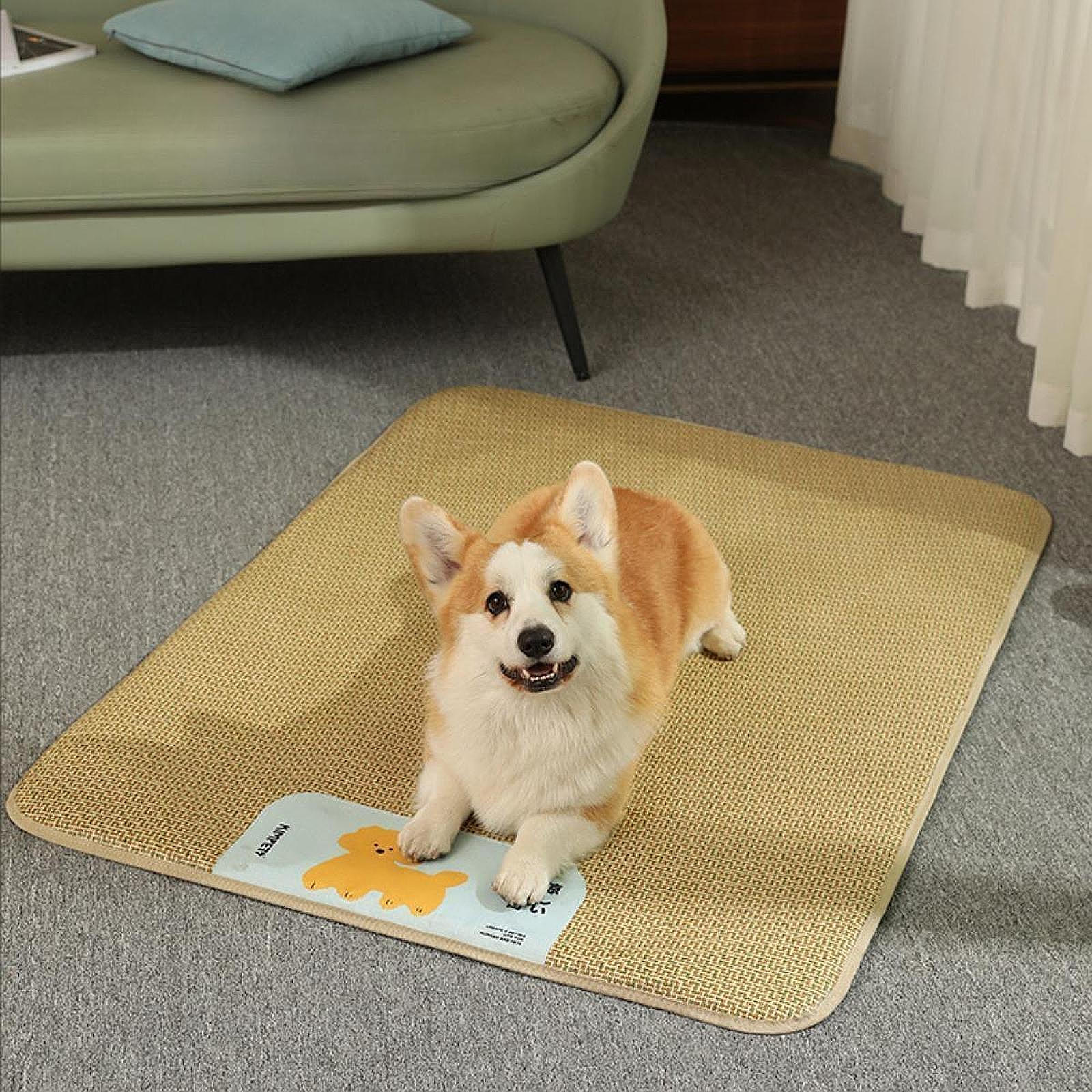 

Охлаждающий коврик для домашних животных, дышащий, охлаждающий коврик для собак, 3-слойный дизайн, летнее плетение из ротанга для A