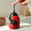 200ml Dispensing Bottle, Smooth Foaming Artistic Black Red Design Soap Bottle, Large Capacity Soap Dispenser for Bathroom Decor