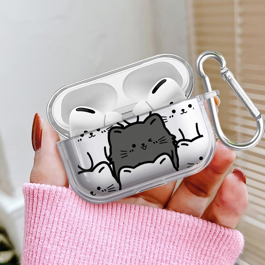Cartoon Cute Cat Clear Earphone Cases Cover Case For Airpods Pro2 Pro3 4 Pro 2 1 3