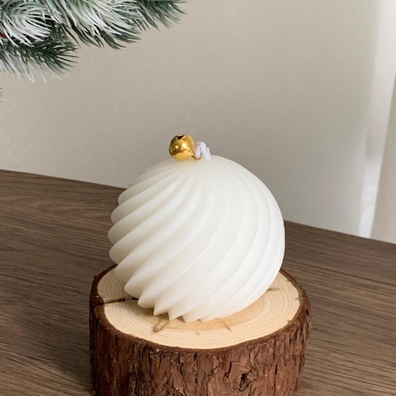 Diagonal Stripes Silicone Candle Mold Diy Scented Candles Rotate Ball Craft Molds Soap Resin Plaster Making Home Christmas Decor