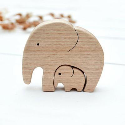 Mother's Gift Elephant Mother And Child Family Wooden Ornaments Home Decoration Ornaments
