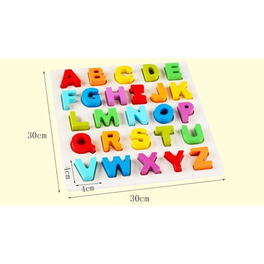 Macaron Wooden Numeric Alphabet Children's Enlightenment Shape Cognitive Grip Board Baby Puzzle Puzzle Early Education Toy