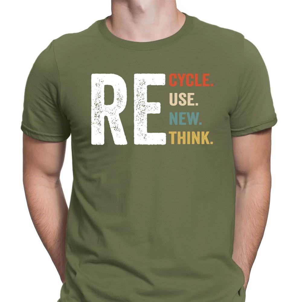 

Recycle Reuse Renew Rethink Crisis Environmental Activism Men s T-Shirt Top#DNE S