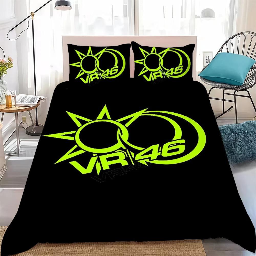 Housse de couette taie d'oreiller moto R-Rossi 46 Décoration de chambre Cadeau enfant adulte Simple Double lit Grande Taille Fermeture éclair Housse de couette 70x140cm yellow