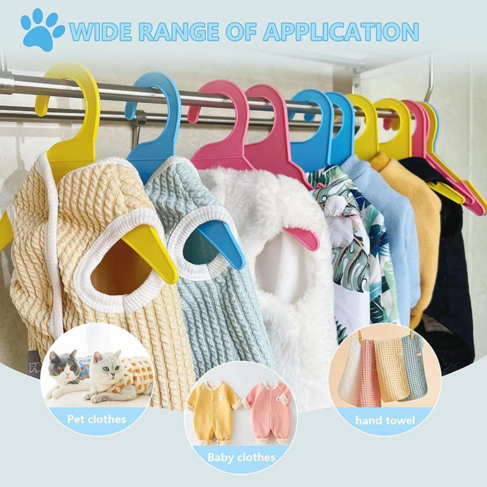 12pcs/set Plastic Dog Apparel Hangers Anti-Skid Small Hangers Pet Clothes Hangers  Hanging Clothes