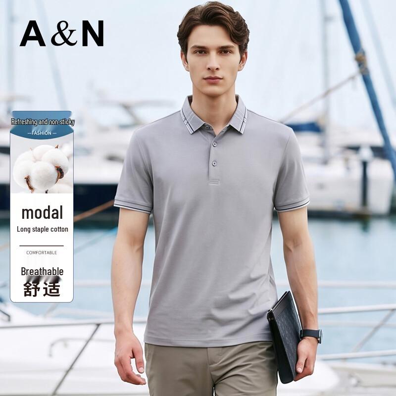 Men s Modal Blend Short Sleeve Polo Shirt 50