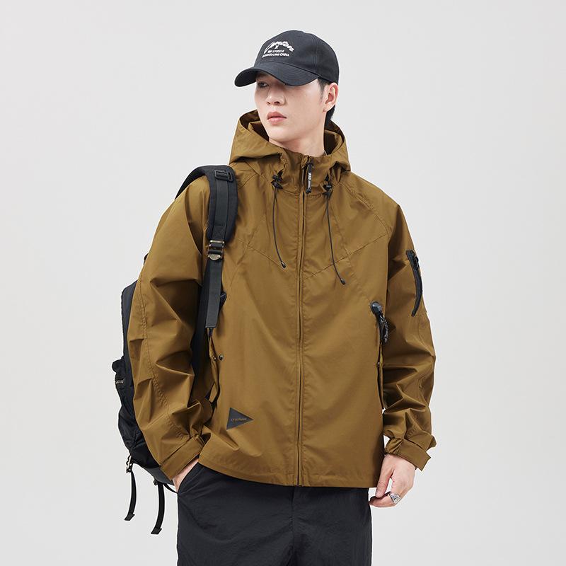 

Куртка с капюшоном American Outdoor Three-Proof, мужская свободная, модная куртка для инструментов, модная универсальная куртка 4XL хаки