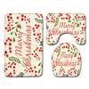Christmas Bathroom Floor Mat Toilet Three-Piece Set