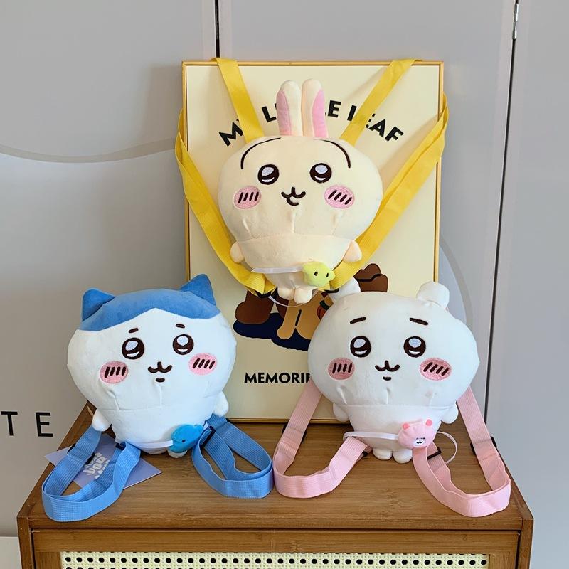 Plush Doll Backpack Ins Japanese Hong Kong Style Doll Backpack Plush Bag Tide Women's Backpack