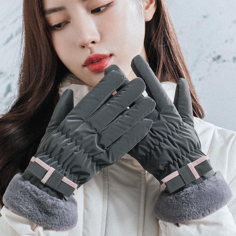 Skiing Gloves Windproof Full Finger Mittens Soft Riding Mittens Driving