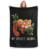 Red Panda Spirit Animal Blankets Soft Warm Flannel Throw Blanket Cover for Bed Living Room Picnic Travel Home Couch