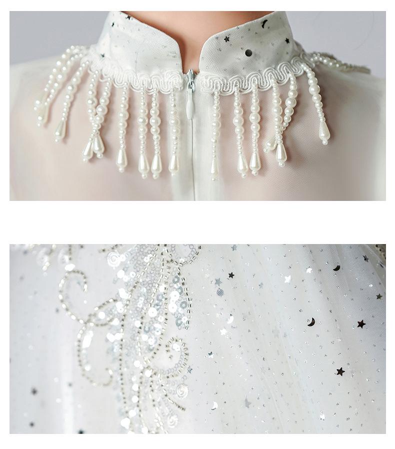 Girls' High-End Puffy Tulle Princess Dress - Chinese Style, Perfect for Weddings, Birthdays, or Performances