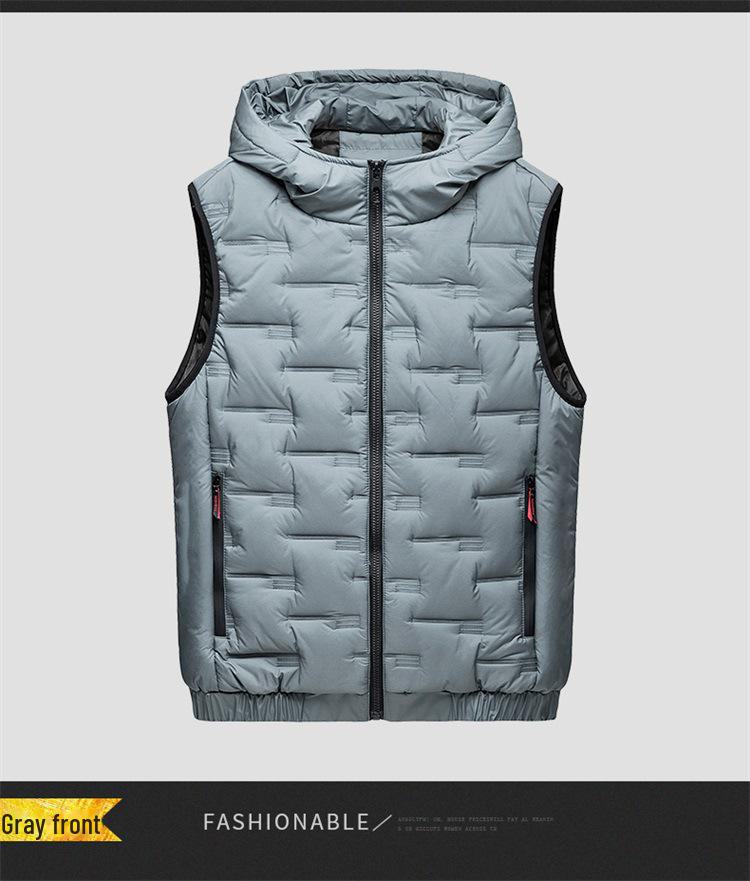 Men's Hooded Thickened Autumn/Winter Fashion Vest - Warm, Leisure Cotton Waistcoat Jacket