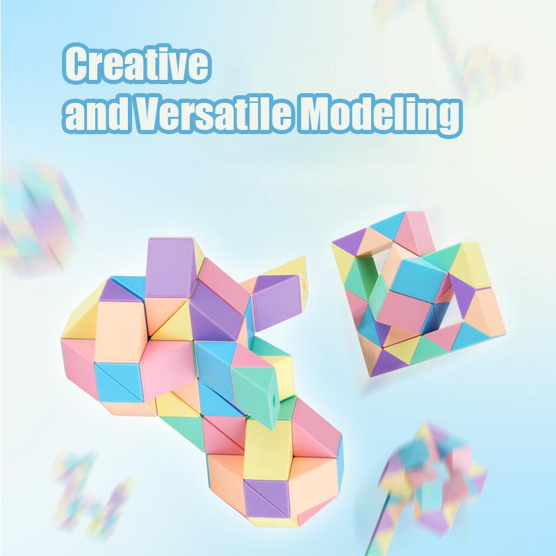 24-72 segmentů Kouzelný had Pravidlo Vícebarevné 3D puzzle Fidget hračky Dekompresní transformovatelné kostky Vzdělávací hračky
