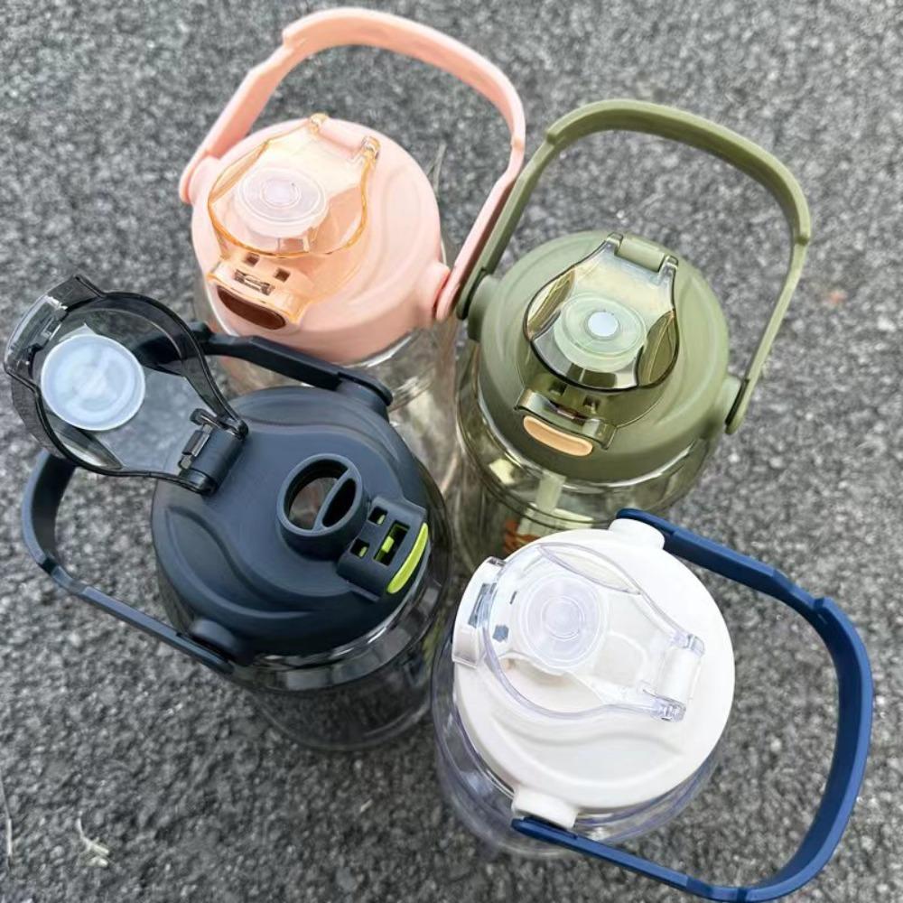 Graduated Water Cup with Straw With Straw Fitness Drinking Bottle Sports Kettle with Straw  Outdoor