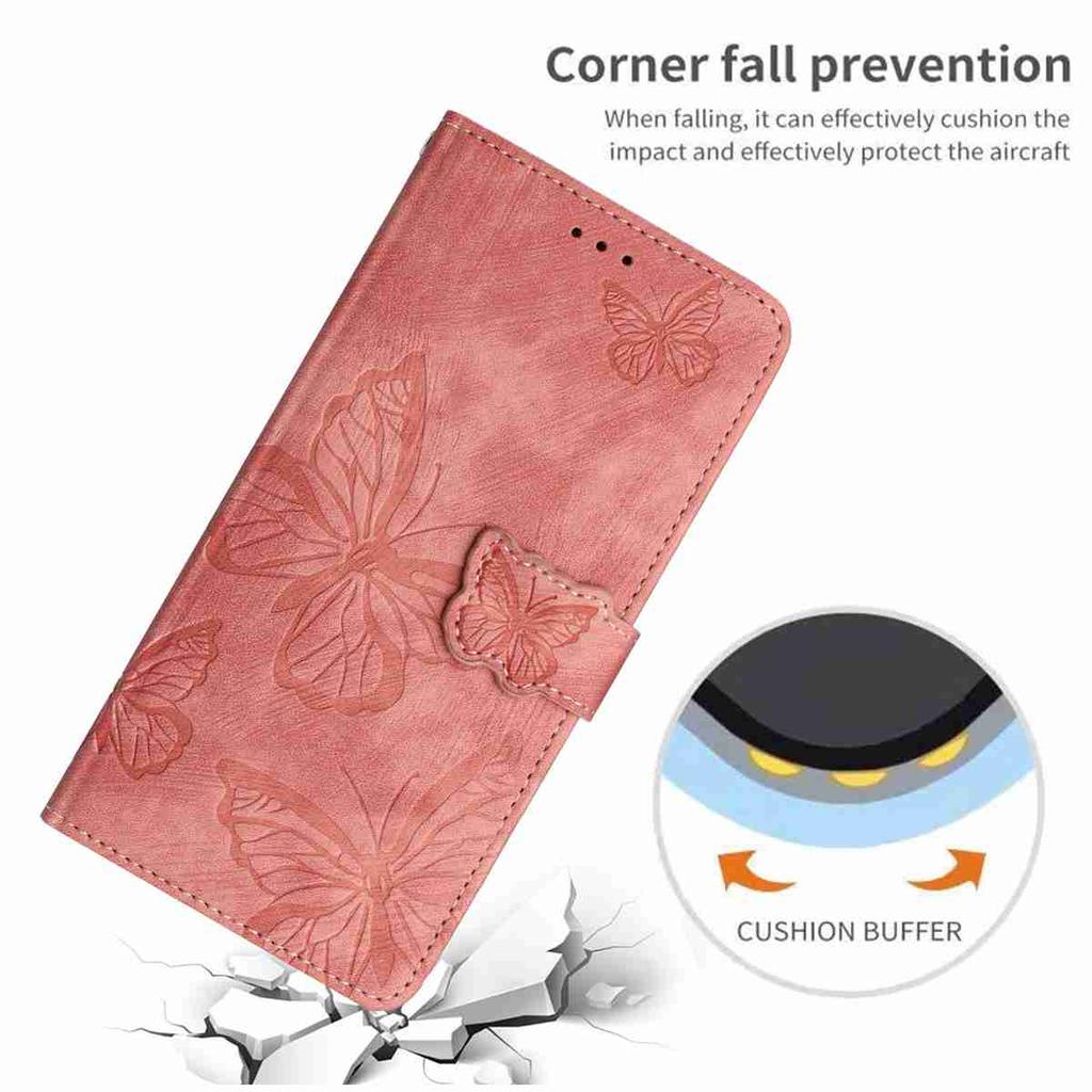 For Xiaomi Redmi 15C 4G (Global) (171mm) Case Butterfly Design Flip Wallet Leather Phone Cover Skin-Touch
