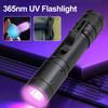 Rechargeable 365nm UV Flashlight Portable Aluminum Alloy Ultraviolet Light Torch Black Light Pet Urine Detector Light Flashlight