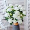 Artificial Flowers Factory Wholesale European Style 3 Peony Home Wedding Decorative Fake Flowers Vase Box Decoration Accessories