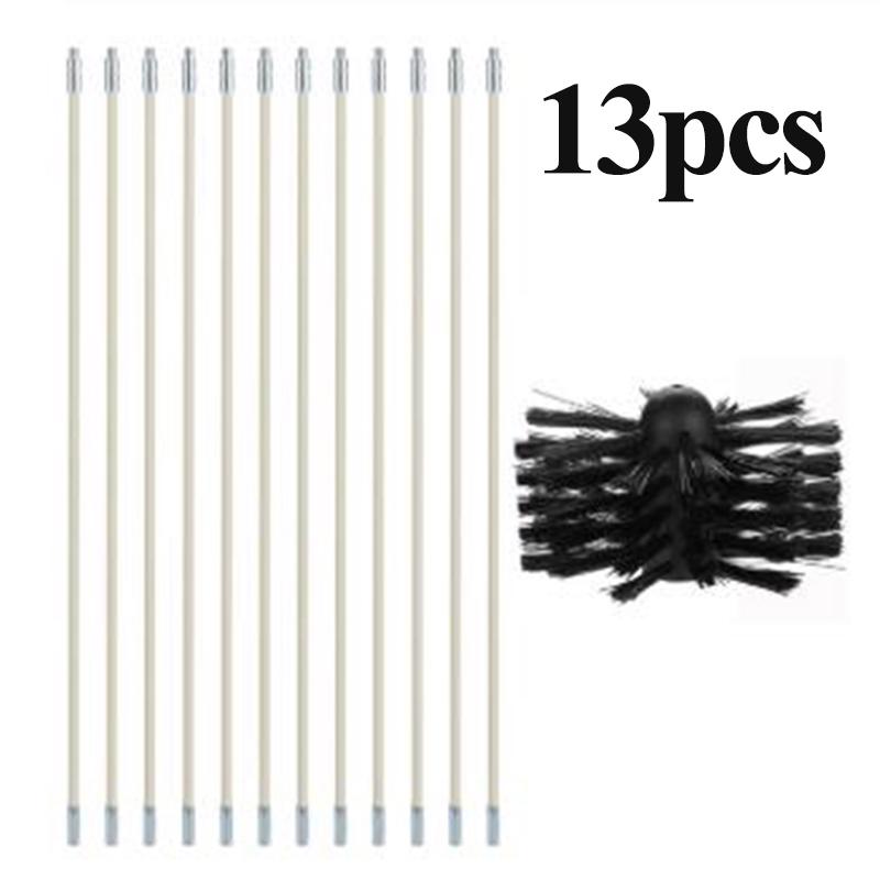 Chimney Brush 100/600mm Long Handle Flexible Rod 100mm Brush Head For Chimney Dryer Pipe Fireplace Inner Wall Roof Cleaning Tool