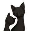 3D Printed Cat Figurine, 2 Cats Intertwining Sculpture, Modern Black Cat Statue for Home, Living Room, Office Desk, Shelf Decor