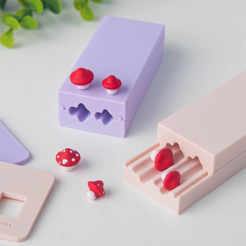 Mushroom Clay Drop Bead Maker Mold with 2 Sizes Clay Beads Maker Tool Plastic Texture Suitable for Jewelry Accessories
