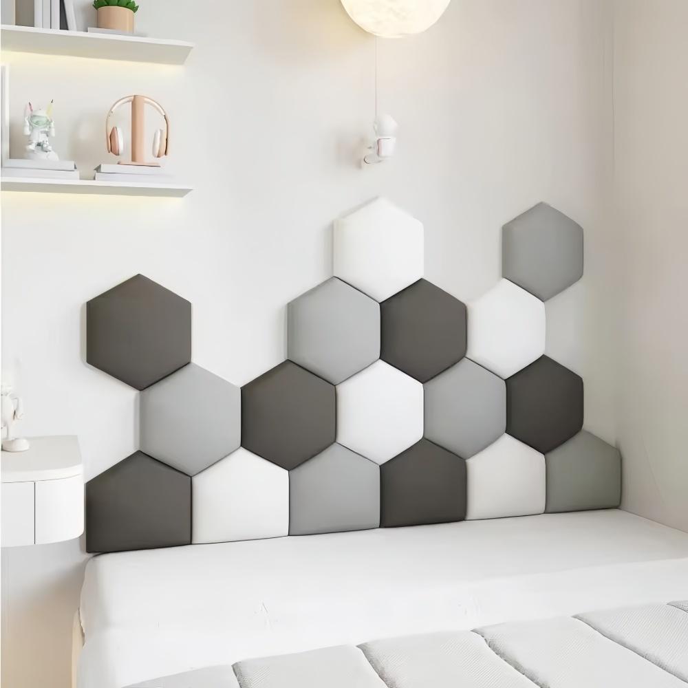 1pc  Anticollision Hexagonal Headboard Bed Soft Bag Set 3D Wall Sticker Tatami Bedside Decor Aesthetic Home Decoration