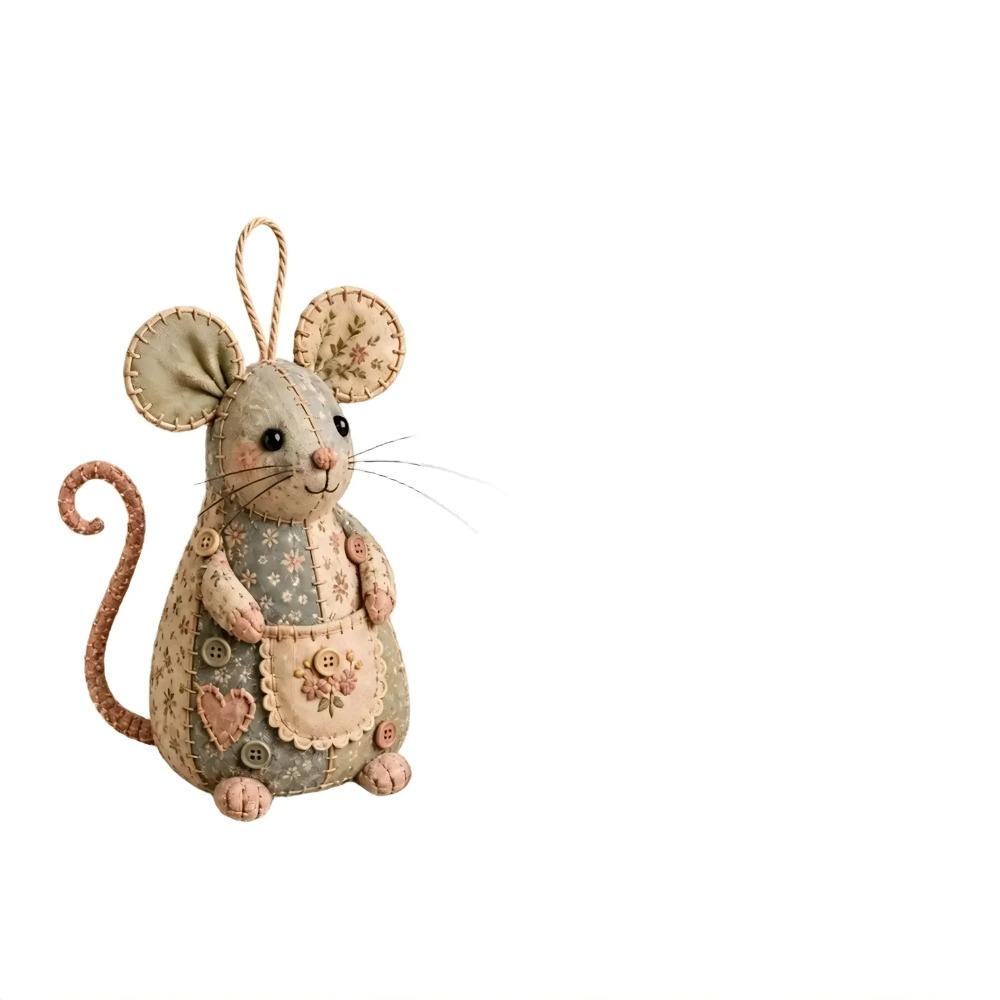 DIY Patchwork Animal Kits Cute Patchwork Mouse DIY Kit Sewing Kit Handmade Craft Set for Beginners Creative Home Ornament Decor