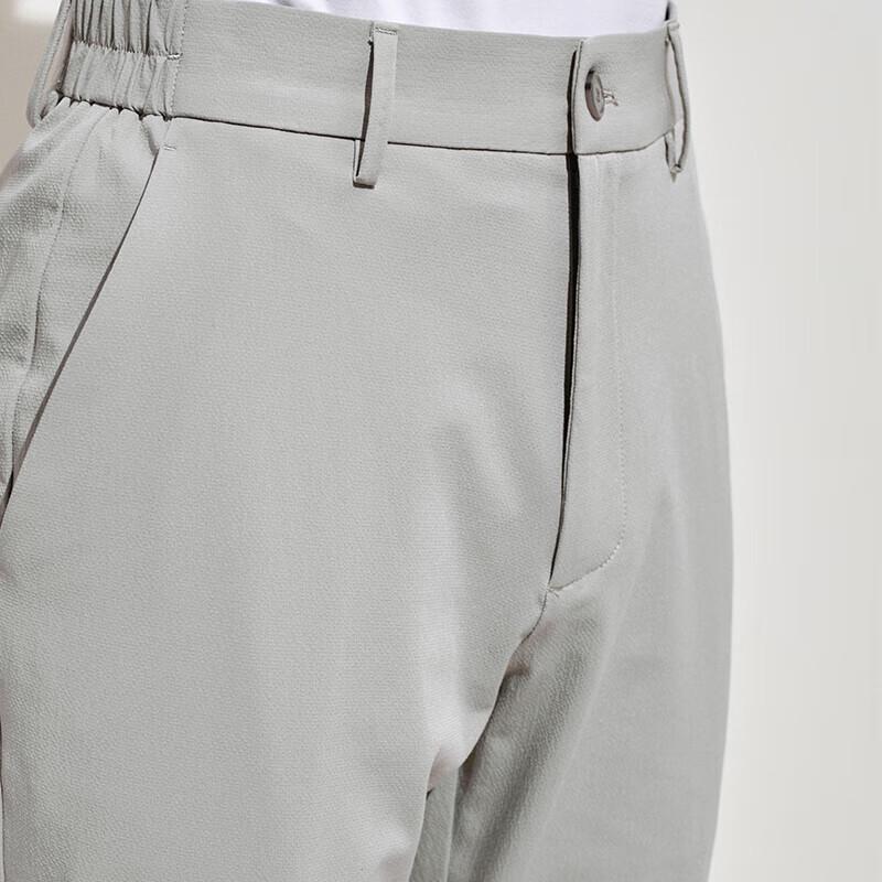 Baoxiniao Men's Seersucker Tapered Cropped Pants