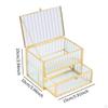 Jewelry Box Trinket 2 Tier with Lid Collection Storage Decorative, Organizer, for Dresser