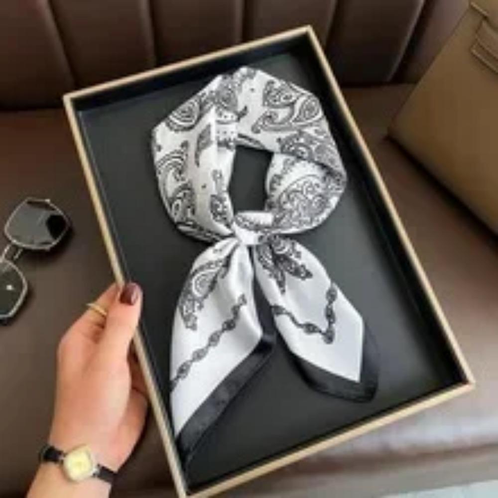 Fashion Luxury Brand 70cm Silk Feel Square Scarf Women Neck Tie Female Hair Bandana Headkerchief Shawl Wrap Hijab Echarpe