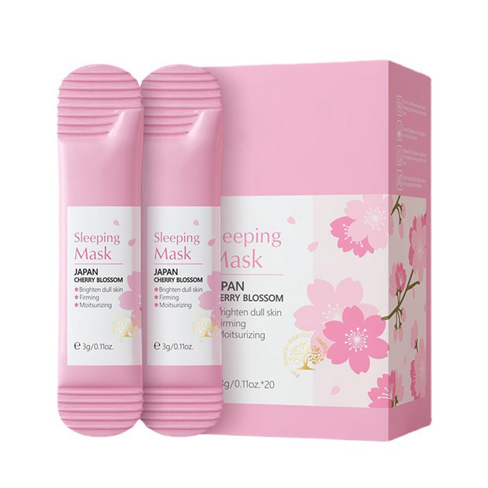 

20 шт. Маска для лица ночная Sakura Увлажняющая Осветляющая Красота лица Сужение пор Отбеливающая Маска для сна с цветками сакуры