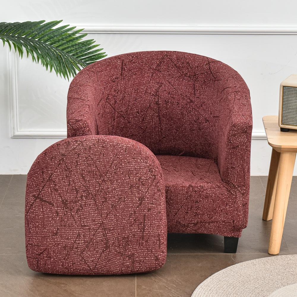 Сплошной цвет чехол для одного клубного стула чехол для дивана защитный чехол с полным покрытием полукруглый чехол для дивана в форме ванны подушка 1 Seat кирпич красный 2653₽