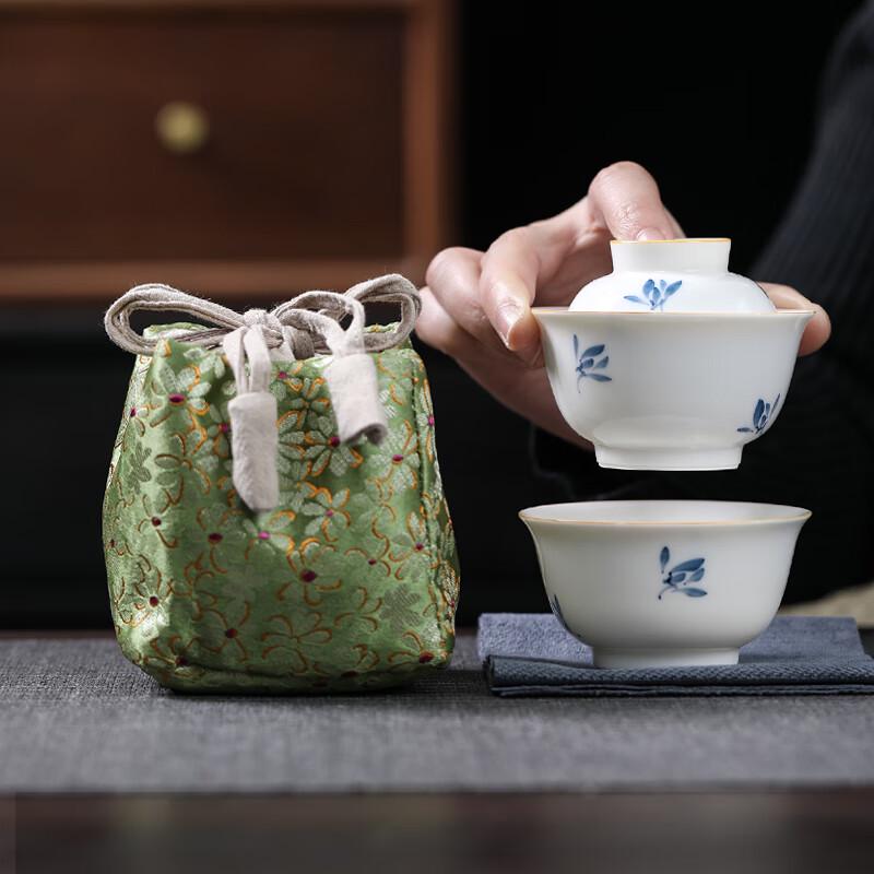 MULTIPOTENT Portable Hand-Painted Ceramic Kung Fu Tea Set