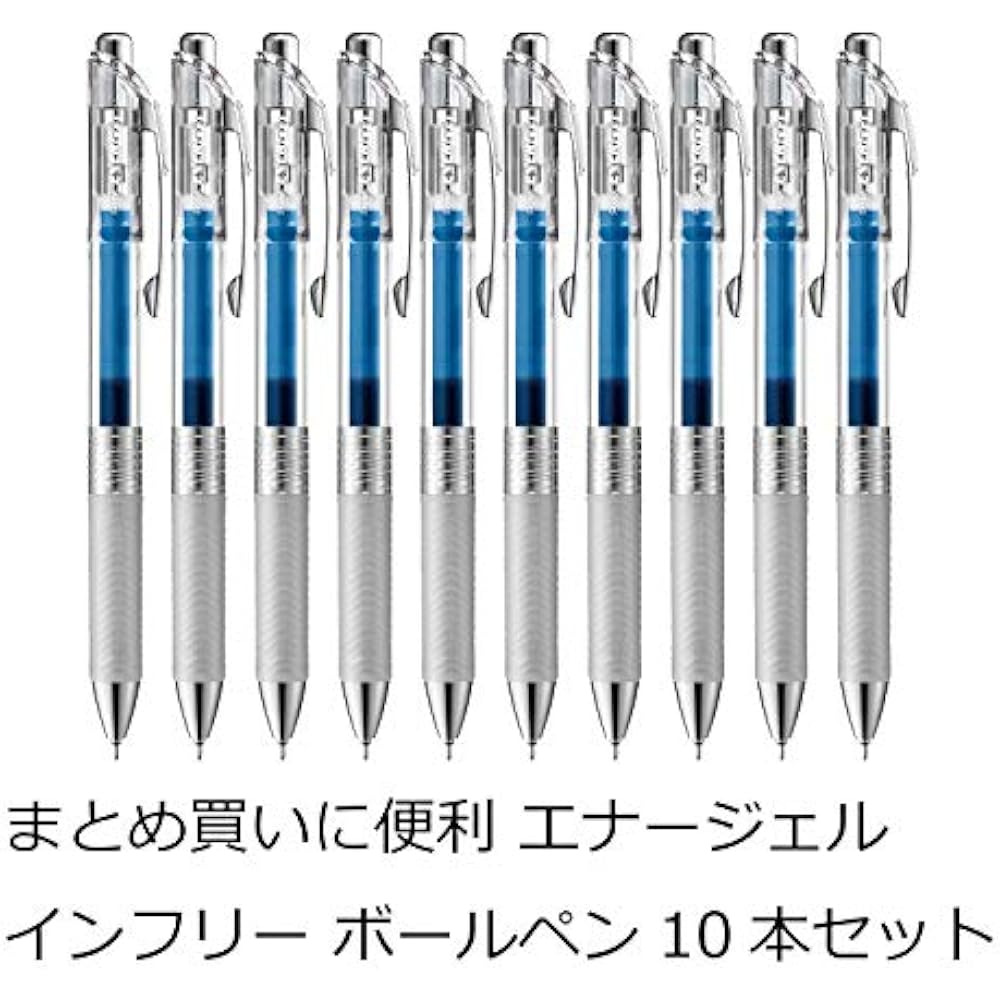 Pentel Ballpoint Pen Gel Ink Gel Infree 0.5mm Clear Shaft BLN75TL-C Blue 10pcs