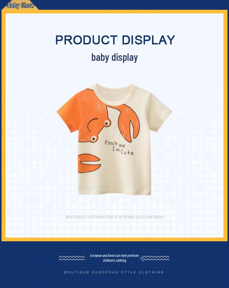 27kids Korean Style Summer 2025 New Arrival Children's Short-Sleeve T-Shirt