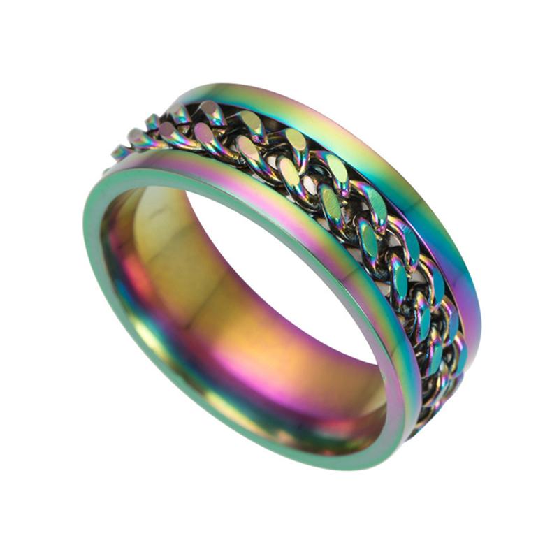 

ZHOUYANG Anxiety Ring For Men Spinner Cuban Chain Punk Fidget Rings Titanium Steel Hip Hop Jewelry Accessories Wholesale KAR028 13