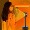 1Pc Smart  Remote Control Sunset Light Sunset Ambient Light Internet Celebrity Live Broadcast Background Sunset Light Sunset Rainbow Projection Light
