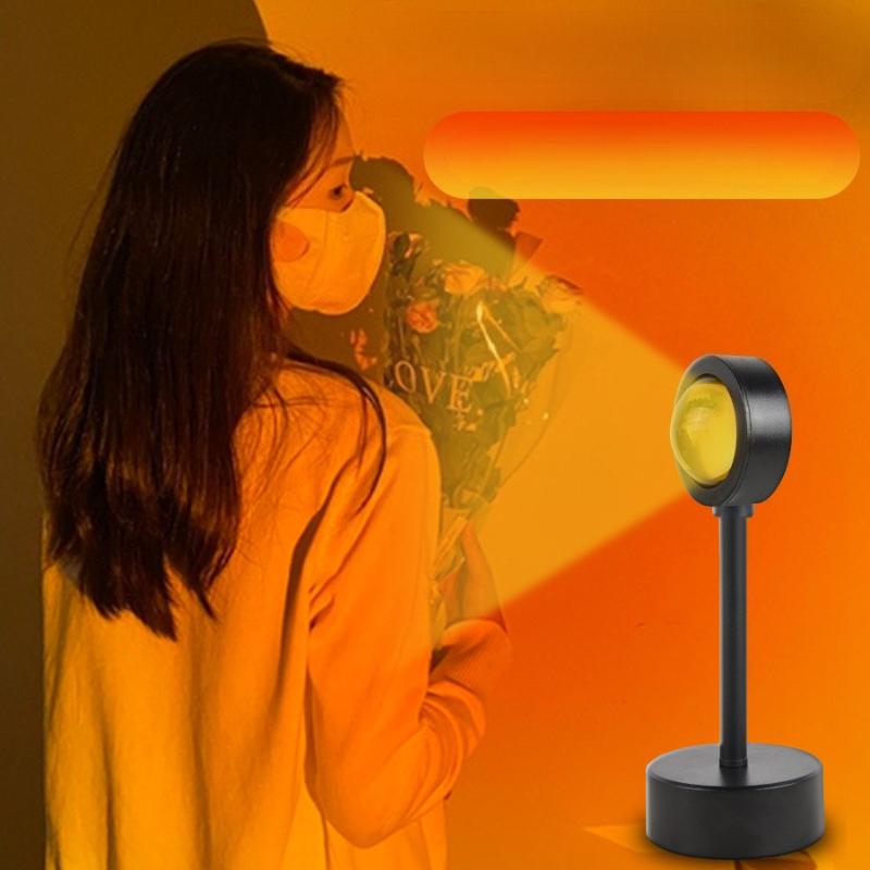 1Pc Smart Remote Control Sunset Light Sunset Ambient Light Internet Celebrity Live Broadcast Background Sunset Light Sunset Rainbow Projection Light