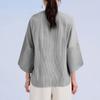 Ladies Fashion Round Neck Cotton Linen Solid Color Loose Top T-shirt